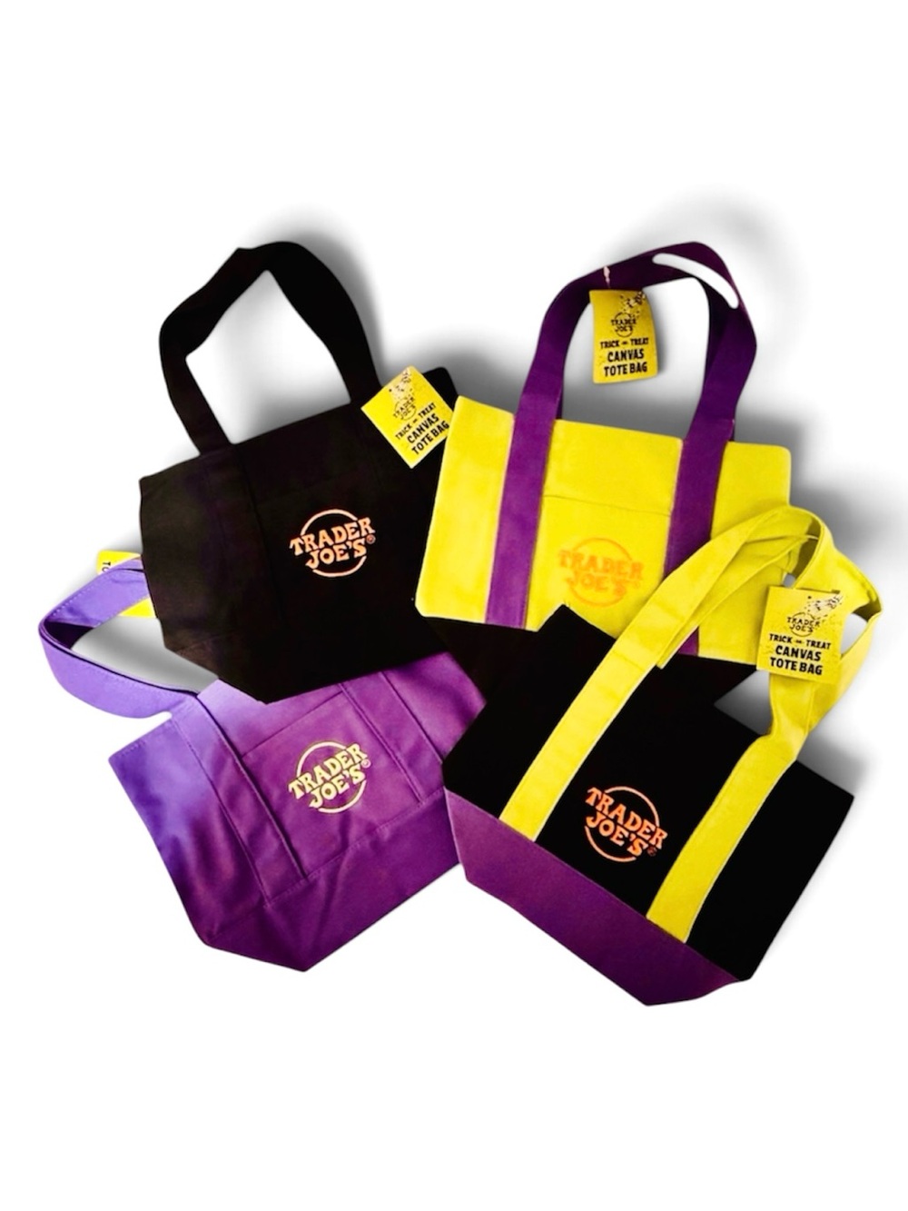 NWT Trader Joe’s Halloween Mini Trick or Treat Canvas Tote Bag - CHOOSE COLOR